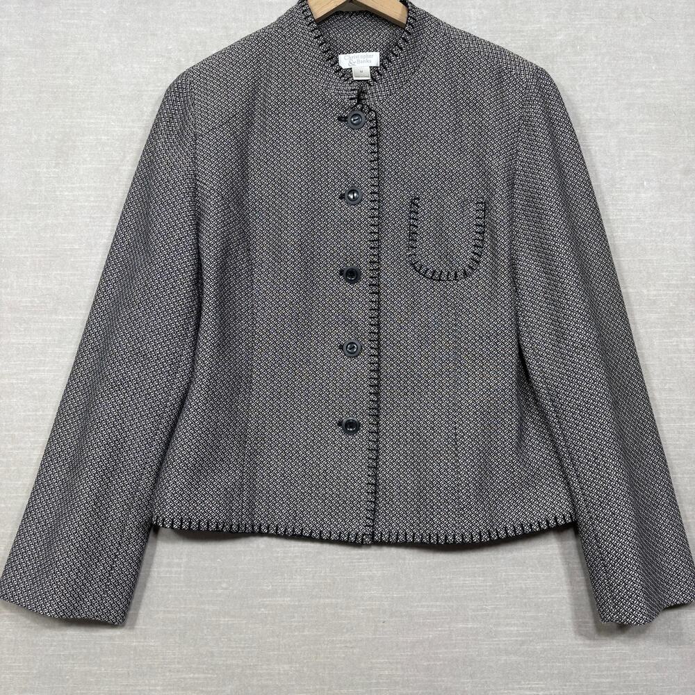 Christopher & Banks Womens Textured‎ Blazer Jacket Medium Classic Minimalist